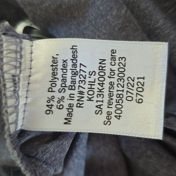 APT.9 MENS BLUE/GRAY LONG SLEEVE FRONT BUTTON DRESS SHIRT SIZE SLIM FIT SMALL - Picture 9 of 10